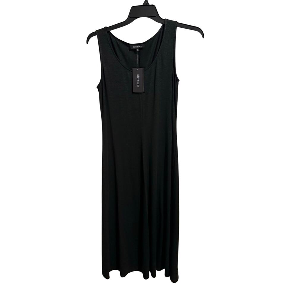 Lafayette 148 Black Linen Midi Tank Dress NWT Medium